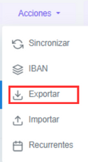Acción de Exportar