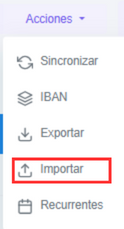 Acción de Importar