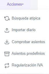 Botón de acciones desplegable.