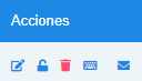 Botones de acción.