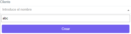 Cliente indicado no existe, crear cliente