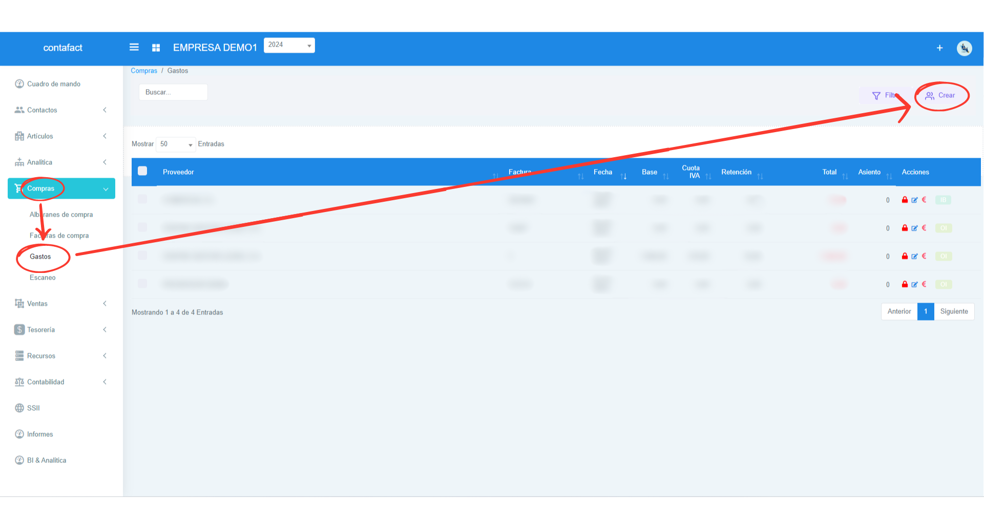 Señalización gráfica 1 de como crear un gasto