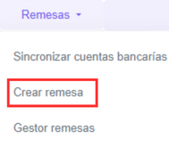 Botón de crear remesa.