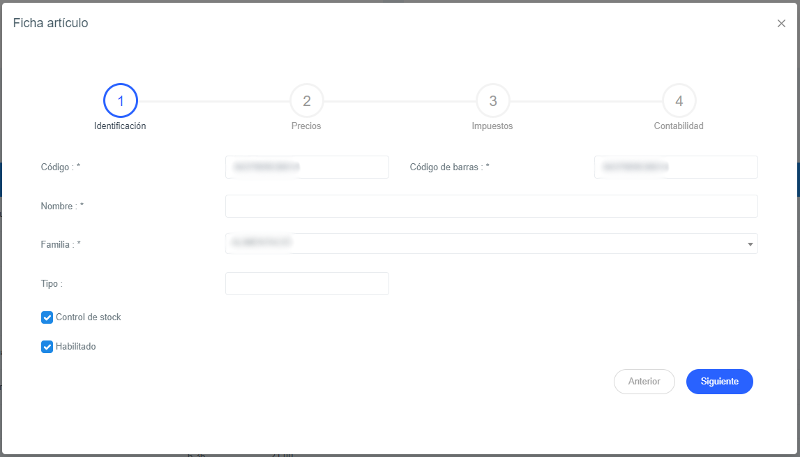 Paso 1 ficha Articulo