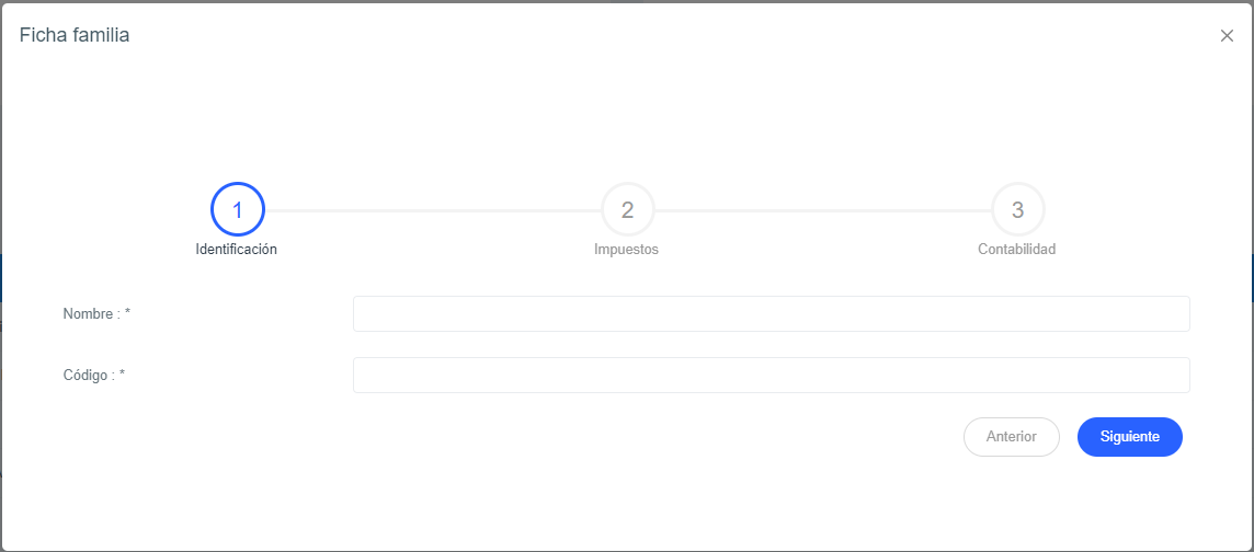 Paso 1 de la ficha Família