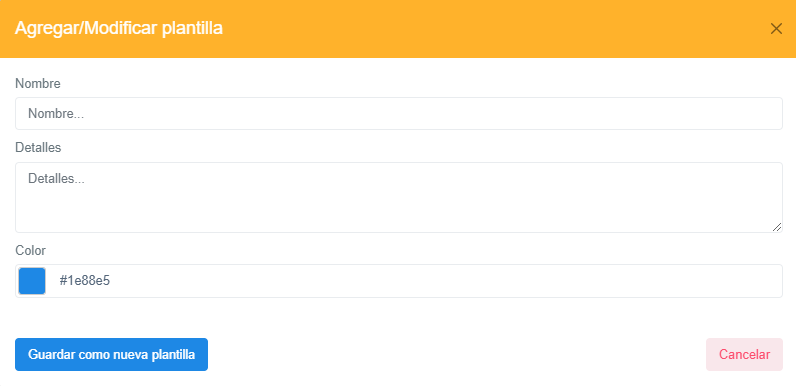 Crear y Guardar plantilla.