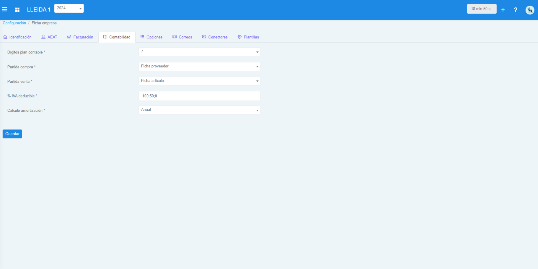Apartado Contabilidad