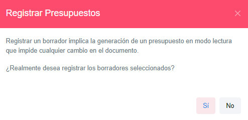 Registrar un borrador
